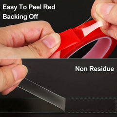 Non marking Double Sided Transparent Tape Red 1