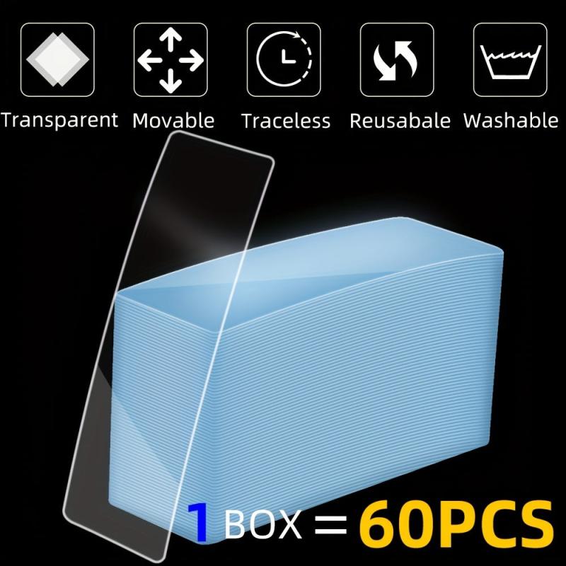 60pcs Double Sided Tape Transparent Wall Stickers