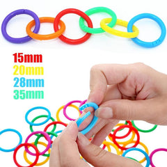 50pcs 1/2in 2/3in Plastic Binder Rings for Organization