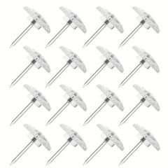 100pcs Clear Push Pins Steel Point Plastic Heads School Office Supplies