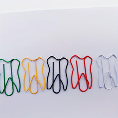 20pcs Mixed Teeth Paper Clips Dental Bookmarks Pins