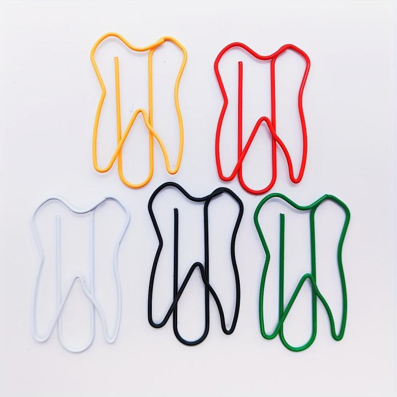 20pcs Mixed Teeth Paper Clips Dental Bookmarks Pins