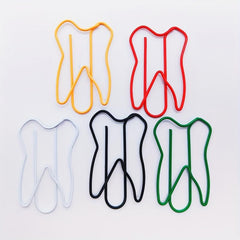 20pcs Mixed Teeth Paper Clips Dental Bookmarks Pins