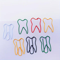 20pcs Mixed Teeth Paper Clips Dental Bookmarks Pins