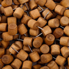 50pcs Wooden Push Pins Brown Wood Thumb Tacks Box Decorative for Bulletin Board