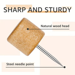 50pcs Wooden Push Pins Brown Wood Thumb Tacks Box Decorative for Bulletin Board