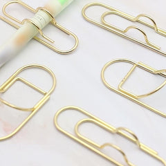 6pcs Paper Clips Metal Pen Holders Pin Clip