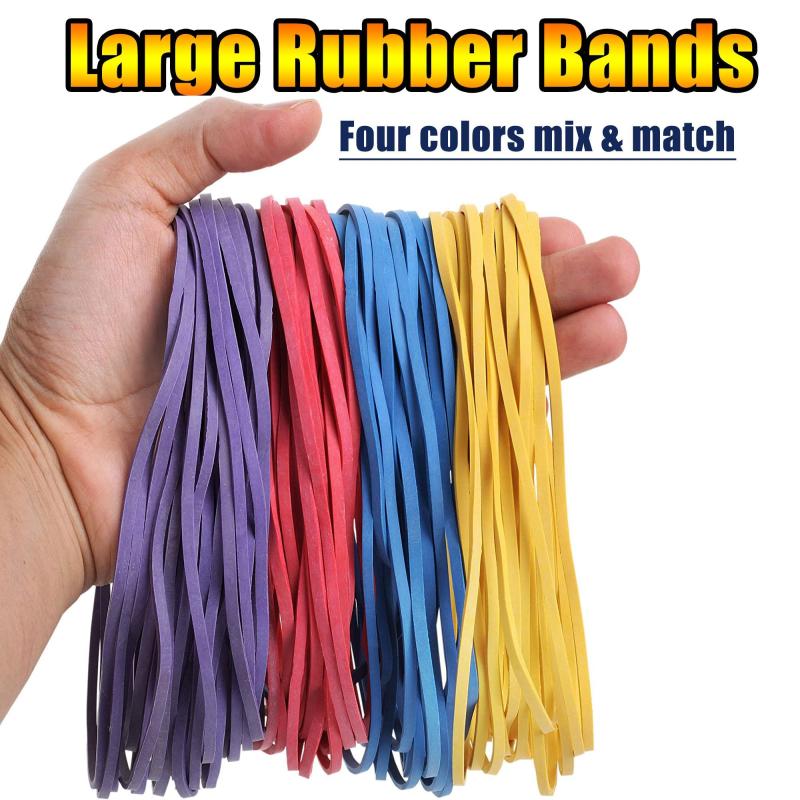 120pcs Large Rubber Bands, Various Colors, Elastic Bands for Office Files