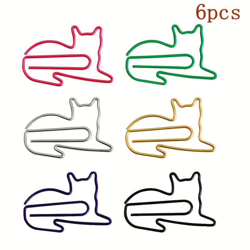 Multicolor Cat Paper Clip Office Supplies Binder Bookmark Memo Planner Clip