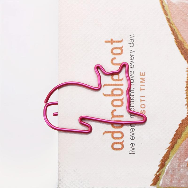 Multicolor Cat Paper Clip Office Supplies Binder Bookmark Memo Planner Clip