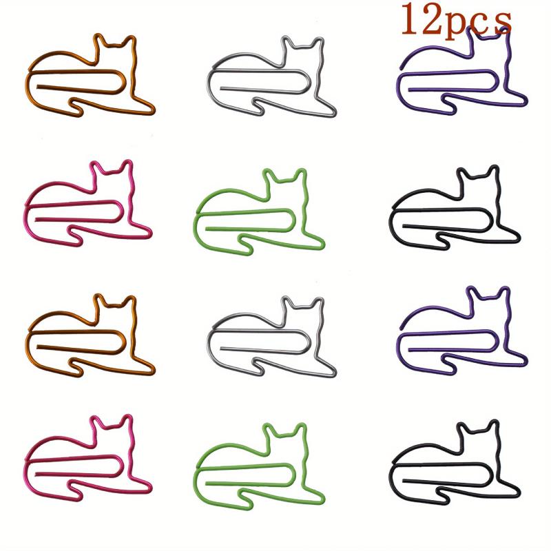 Multicolor Cat Paper Clip Office Supplies Binder Bookmark Memo Planner Clip