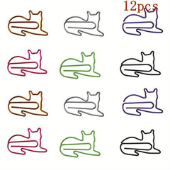 Multicolor Cat Paper Clip Office Supplies Binder Bookmark Memo Planner Clip