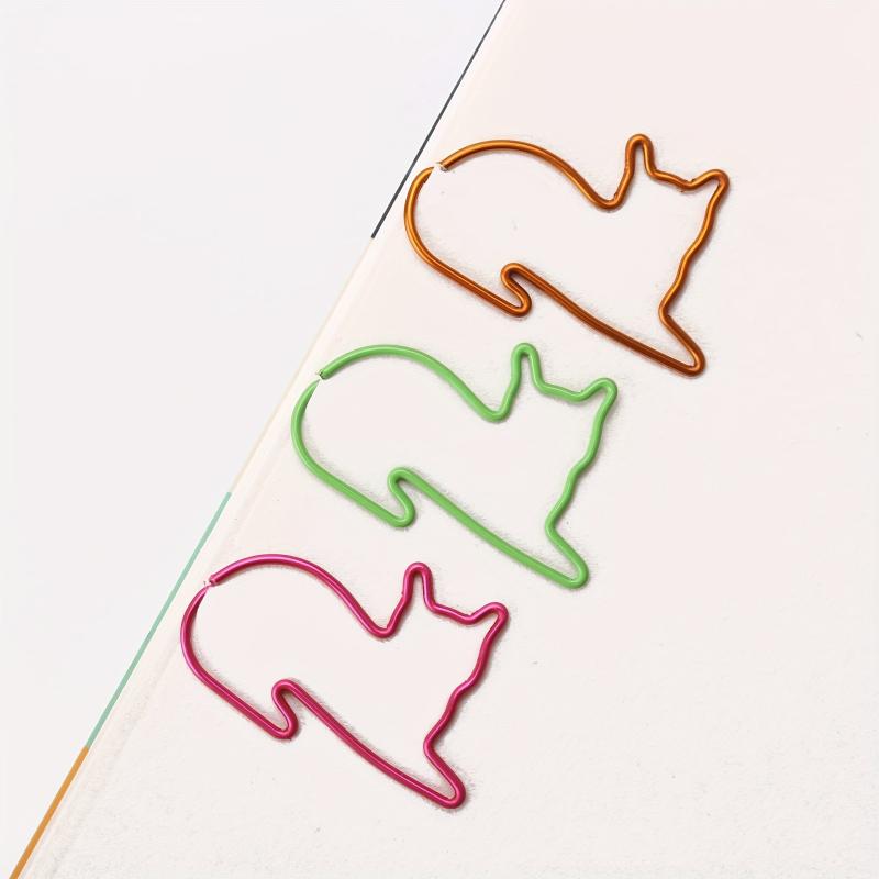 Multicolor Cat Paper Clip Office Supplies Binder Bookmark Memo Planner Clip