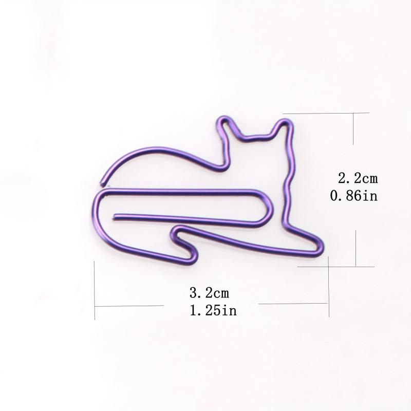 Multicolor Cat Paper Clip Office Supplies Binder Bookmark Memo Planner Clip