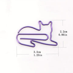 Multicolor Cat Paper Clip Office Supplies Binder Bookmark Memo Planner Clip