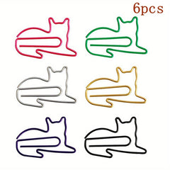 Multicolor Cat Paper Clip Office Supplies Binder Bookmark Memo Planner Clip