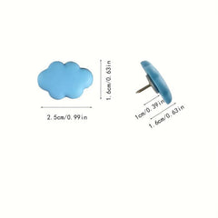 10pcs Cloud Shape Push Pins Decorative Flat Head Racer Pins