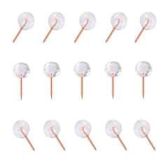100 Pack Rose Map Thumb Tacks Transparent Plastic Round Head Large Size Pins
