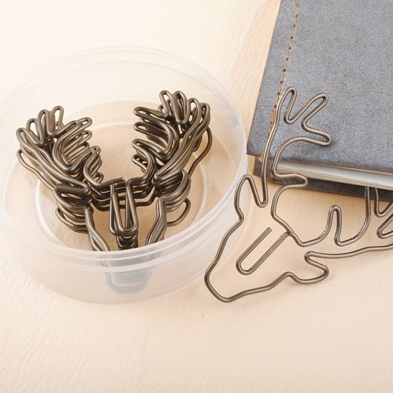 10pcs Christmas Deer Paper Clip Metal Bag Plastic Animal Pin