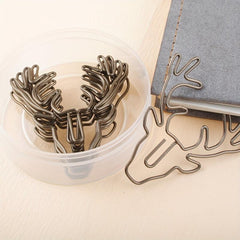 10pcs Christmas Deer Paper Clip Metal Bag Plastic Animal Pin