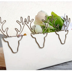 10pcs Christmas Deer Paper Clip Metal Bag Plastic Animal Pin