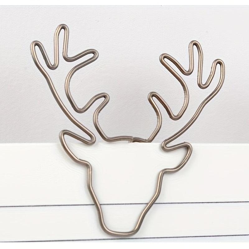 10pcs Christmas Deer Paper Clip Metal Bag Plastic Animal Pin