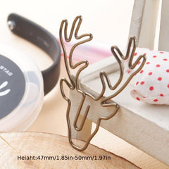 10pcs Christmas Deer Paper Clip Metal Bag Plastic Animal Pin