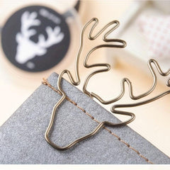 10pcs Christmas Deer Paper Clip Metal Bag Plastic Animal Pin