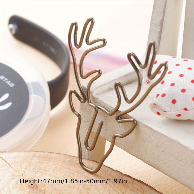 10pcs Christmas Deer Paper Clip Metal Bag Plastic Animal Pin