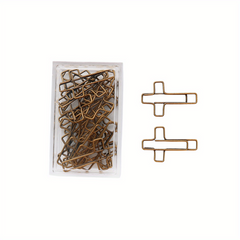 20pc Cross Paper Clips with Plastic Box Desk Organizers