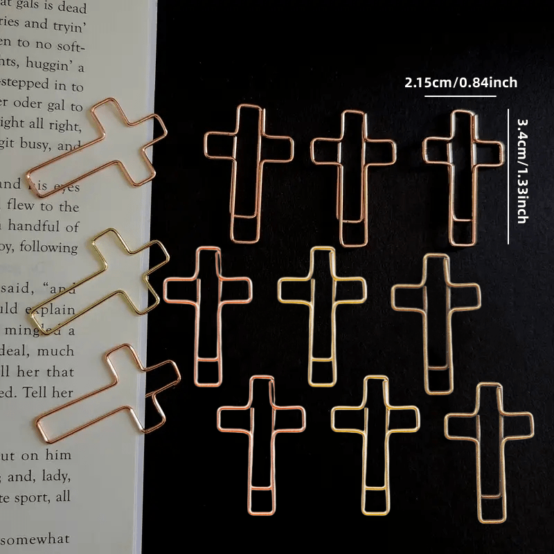 20pc Cross Paper Clips with Plastic Box Desk Organizers
