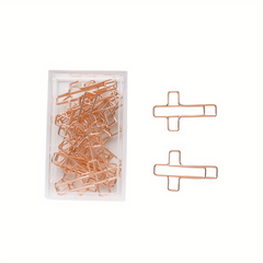 20pc Cross Paper Clips with Plastic Box Desk Organizers