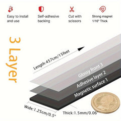 Flexible Magnetic Tape Strip Roll for Craft & DIY Projects
