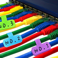 32pcs Multicolor Wire Label Nylon Writable Oval Cable Label for Cable Management