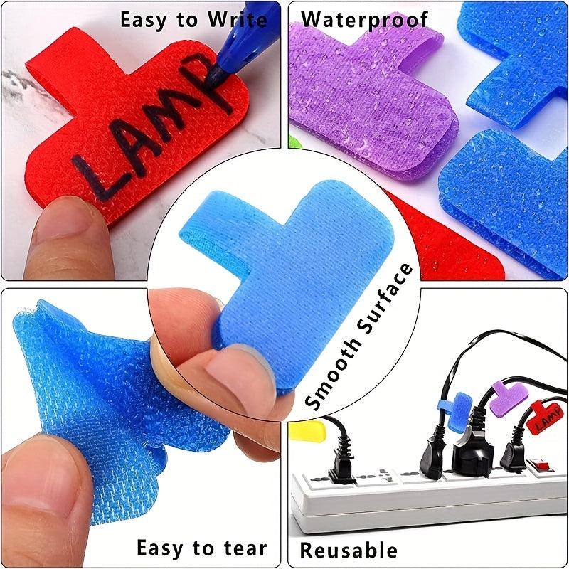 32pcs Multicolor Wire Label Nylon Writable Oval Cable Label for Cable Management