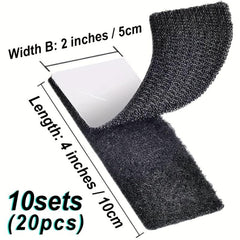 20pcs Hook Loop Tape Adhesive Back Strength Fastener Heavy Duty