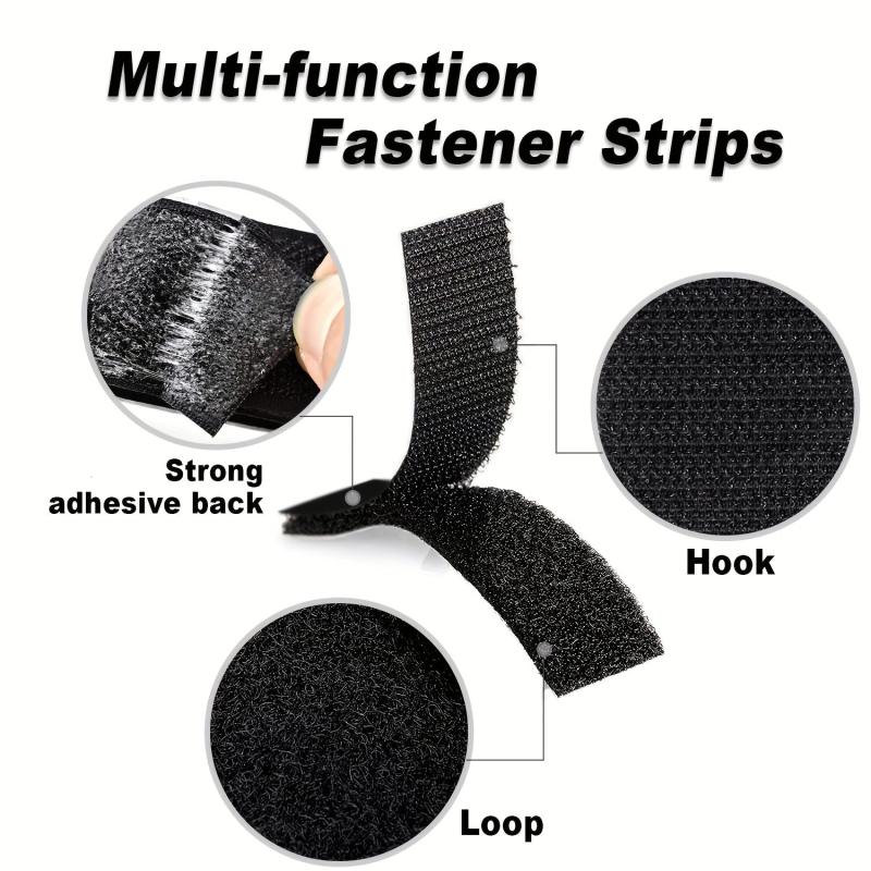 20pcs Hook Loop Tape Adhesive Back Strength Fastener Heavy Duty
