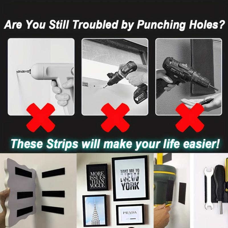 20pcs Hook Loop Tape Adhesive Back Strength Fastener Heavy Duty