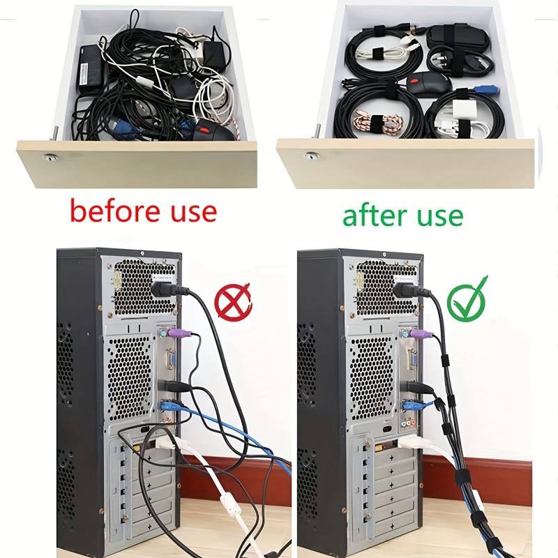 Reusable Cable Straps Double Sided Fastener Tape Cable Management