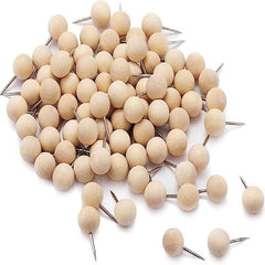 35pcs Wooden Push Pins Thumb Tacks Round Head Map Pins Boho Office Supplies