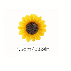 Sunflower Push Pins - 20 Packs Thumb Tacks, Decorative Cork Board Photo Wall Map