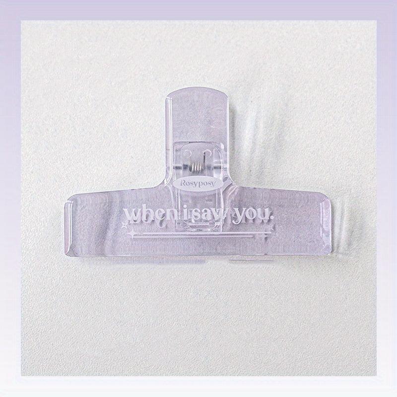 Transparent Acrylic Long Tail Clip for Stationery and Journal