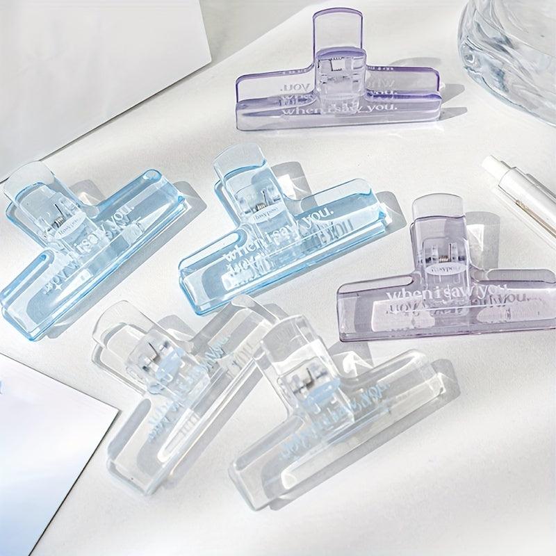 Transparent Acrylic Long Tail Clip for Stationery and Journal
