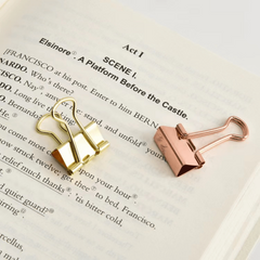 10pcs 19mm Golden Swallowtail Clip, Office Stationery Ticket File Folder