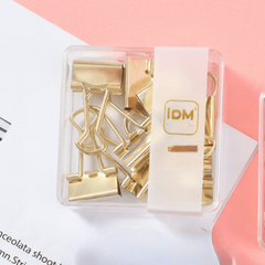 10pcs 19mm Golden Swallowtail Clip, Office Stationery Ticket File Folder