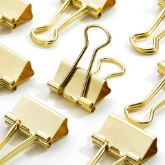 10pcs 19mm Golden Swallowtail Clip, Office Stationery Ticket File Folder