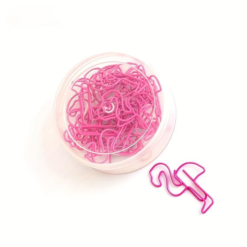 10pcs Pink Flamingo Paper Clips Clamps Bookmark Office Student Wedding Gift