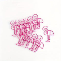 10pcs Pink Flamingo Paper Clips Clamps Bookmark Office Student Wedding Gift
