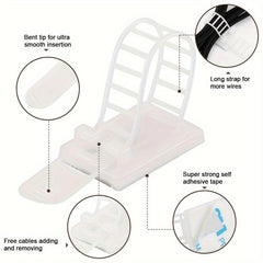 20pcs Adhesive Cable Management Clips with Adjustable Nylon Strap