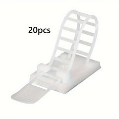 20pcs Adhesive Cable Management Clips with Adjustable Nylon Strap